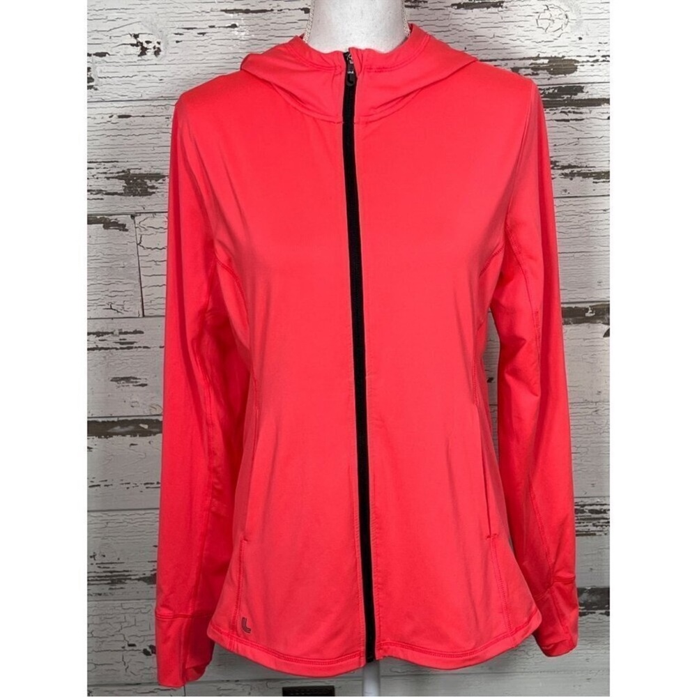 LOLE Full Zip Hoodie Long Sleeve Neon Pink Size L NWOT